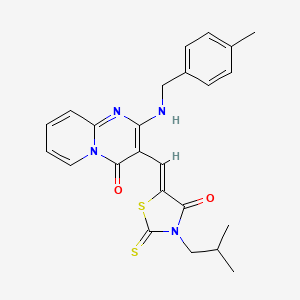 2-[(4-methylbenzyl)amino]-3-{(Z)-[3-(2-methylpropyl)-4-oxo-2-thioxo-1,3-thiazolidin-5-ylidene]methyl}-4H-pyrido[1,2-a]pyrimidin-4-one