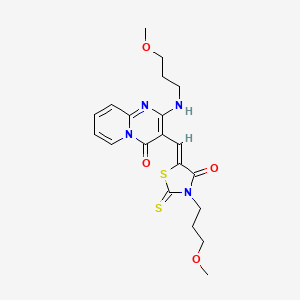 2-[(3-methoxypropyl)amino]-3-{(Z)-[3-(3-methoxypropyl)-4-oxo-2-thioxo-1,3-thiazolidin-5-ylidene]methyl}-4H-pyrido[1,2-a]pyrimidin-4-one