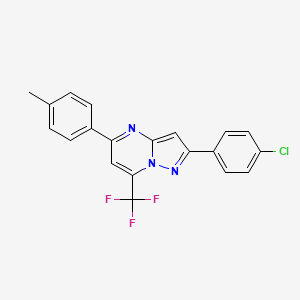 molecular formula C20H13ClF3N3 B11622451 2-(4-Chlorophenyl)-5-(4-methylphenyl)-7-(trifluoromethyl)pyrazolo[1,5-a]pyrimidine 