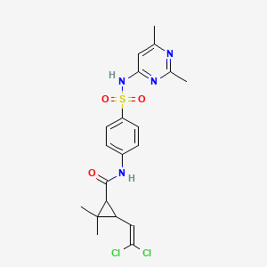 molecular formula C20H22Cl2N4O3S B11622456 3-(2,2-dichloroethenyl)-N-{4-[(2,6-dimethylpyrimidin-4-yl)sulfamoyl]phenyl}-2,2-dimethylcyclopropane-1-carboxamide 