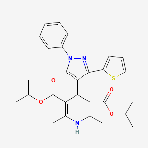 dipropan-2-yl 2,6-dimethyl-4-(1-phenyl-3-thiophen-2-ylpyrazol-4-yl)-1,4-dihydropyridine-3,5-dicarboxylate