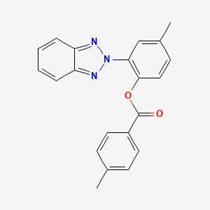 molecular formula C21H17N3O2 B11622509 2-(2H-1,2,3-benzotriazol-2-yl)-4-methylphenyl 4-methylbenzoate 