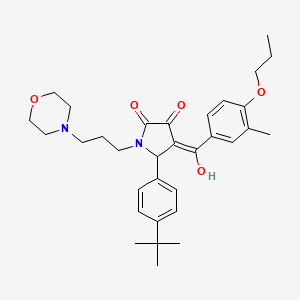 molecular formula C32H42N2O5 B11622513 5-(4-tert-butylphenyl)-3-hydroxy-4-[(3-methyl-4-propoxyphenyl)carbonyl]-1-[3-(morpholin-4-yl)propyl]-1,5-dihydro-2H-pyrrol-2-one 