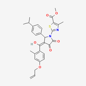 methyl 2-(3-hydroxy-4-{[2-methyl-4-(prop-2-en-1-yloxy)phenyl]carbonyl}-2-oxo-5-[4-(propan-2-yl)phenyl]-2,5-dihydro-1H-pyrrol-1-yl)-4-methyl-1,3-thiazole-5-carboxylate