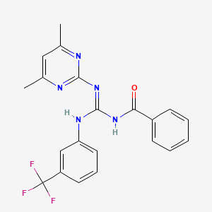 N-[(Z)-[(4,6-dimethylpyrimidin-2-yl)amino]{[3-(trifluoromethyl)phenyl]amino}methylidene]benzamide