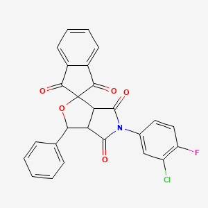 5-(3-chloro-4-fluorophenyl)-3-phenyl-3a,6a-dihydrospiro[furo[3,4-c]pyrrole-1,2'-indene]-1',3',4,6(3H,5H)-tetrone