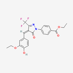 ethyl 4-[(4Z)-4-(3-ethoxy-4-hydroxybenzylidene)-5-oxo-3-(trifluoromethyl)-4,5-dihydro-1H-pyrazol-1-yl]benzoate