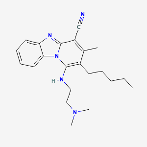 molecular formula C22H29N5 B11622579 1-{[2-(Dimethylamino)ethyl]amino}-3-methyl-2-pentylpyrido[1,2-a]benzimidazole-4-carbonitrile 