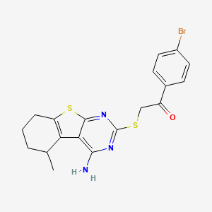 2-[(4-Amino-5-methyl-5,6,7,8-tetrahydro[1]benzothieno[2,3-d]pyrimidin-2-yl)sulfanyl]-1-(4-bromophenyl)ethanone