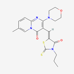 7-Methyl-2-(4-morpholinyl)-3-[(Z)-(4-oxo-3-propyl-2-thioxo-1,3-thiazolidin-5-ylidene)methyl]-4H-pyrido[1,2-A]pyrimidin-4-one