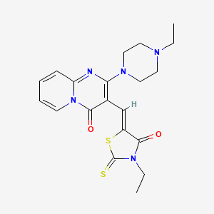 molecular formula C20H23N5O2S2 B11622644 3-[(Z)-(3-ethyl-4-oxo-2-thioxo-1,3-thiazolidin-5-ylidene)methyl]-2-(4-ethylpiperazin-1-yl)-4H-pyrido[1,2-a]pyrimidin-4-one 