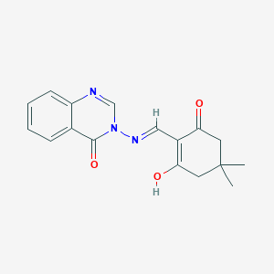 5,5-Dimethyl-2-[[(4-oxoquinazolin-3-yl)amino]methylidene]cyclohexane-1,3-dione