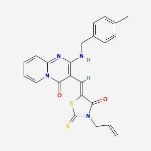 molecular formula C23H20N4O2S2 B11622667 2-[(4-methylbenzyl)amino]-3-{(Z)-[4-oxo-3-(prop-2-en-1-yl)-2-thioxo-1,3-thiazolidin-5-ylidene]methyl}-4H-pyrido[1,2-a]pyrimidin-4-one 