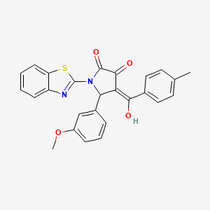 (E)-[1-(1,3-benzothiazol-3-ium-2-yl)-2-(3-methoxyphenyl)-4,5-dioxopyrrolidin-3-ylidene](4-methylphenyl)methanolate