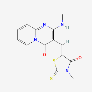 2-(methylamino)-3-[(Z)-(3-methyl-4-oxo-2-thioxo-1,3-thiazolidin-5-ylidene)methyl]-4H-pyrido[1,2-a]pyrimidin-4-one