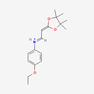 molecular formula C17H24NO3+ B11622692 2-{(E)-2-[(4-ethoxyphenyl)amino]ethenyl}-4,4,5,5-tetramethyl-4,5-dihydro-1,3-dioxol-1-ium 