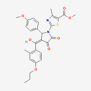 methyl 2-{3-hydroxy-5-(4-methoxyphenyl)-4-[(2-methyl-4-propoxyphenyl)carbonyl]-2-oxo-2,5-dihydro-1H-pyrrol-1-yl}-4-methyl-1,3-thiazole-5-carboxylate