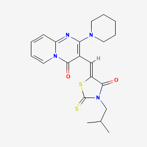 3-[(Z)-(3-Isobutyl-4-oxo-2-thioxo-1,3-thiazolidin-5-ylidene)methyl]-2-(1-piperidinyl)-4H-pyrido[1,2-A]pyrimidin-4-one