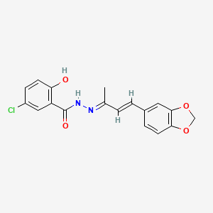 molecular formula C18H15ClN2O4 B11622728 N'-[(2E,3E)-4-(1,3-benzodioxol-5-yl)but-3-en-2-ylidene]-5-chloro-2-hydroxybenzohydrazide 