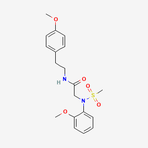 molecular formula C19H24N2O5S B11622729 N-[2-(4-Methoxyphenyl)ethyl]-2-[N-(2-methoxyphenyl)methanesulfonamido]acetamide 