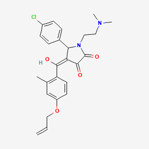 molecular formula C25H27ClN2O4 B11622735 5-(4-chlorophenyl)-1-[2-(dimethylamino)ethyl]-3-hydroxy-4-[2-methyl-4-(prop-2-en-1-yloxy)benzoyl]-2,5-dihydro-1H-pyrrol-2-one 