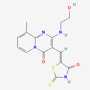 molecular formula C15H14N4O3S2 B11622743 2-[(2-hydroxyethyl)amino]-9-methyl-3-[(Z)-(4-oxo-2-thioxo-1,3-thiazolidin-5-ylidene)methyl]-4H-pyrido[1,2-a]pyrimidin-4-one 