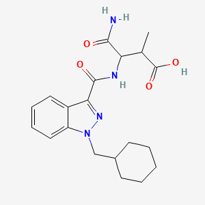 molecular formula C20H26N4O4 B1162275 4-amino-3-(1-(cyclohexylmethyl)-1H-indazole-3-carboxamido)-2-methyl-4-oxobutanoicacid 