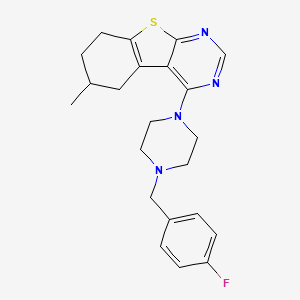 4-[4-(4-Fluorobenzyl)piperazin-1-yl]-6-methyl-5,6,7,8-tetrahydro[1]benzothieno[2,3-d]pyrimidine