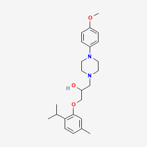 molecular formula C24H34N2O3 B11622777 1-[4-(4-Methoxyphenyl)piperazin-1-yl]-3-[5-methyl-2-(propan-2-yl)phenoxy]propan-2-ol 