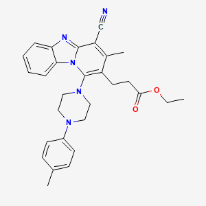 Ethyl 3-{4-cyano-3-methyl-1-[4-(4-methylphenyl)-1-piperazinyl]pyrido[1,2-a]benzimidazol-2-yl}propanoate