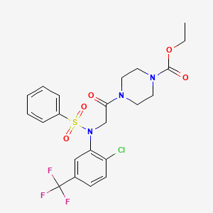 ethyl 4-{N-[2-chloro-5-(trifluoromethyl)phenyl]-N-(phenylsulfonyl)glycyl}piperazine-1-carboxylate