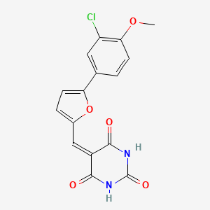 molecular formula C16H11ClN2O5 B11622829 5-{[5-(3-Chloro-4-methoxyphenyl)furan-2-YL]methylidene}-1,3-diazinane-2,4,6-trione 