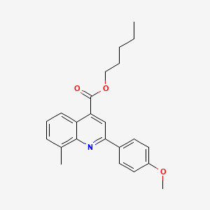 molecular formula C23H25NO3 B11622833 Pentyl 2-(4-methoxyphenyl)-8-methylquinoline-4-carboxylate CAS No. 355421-25-9