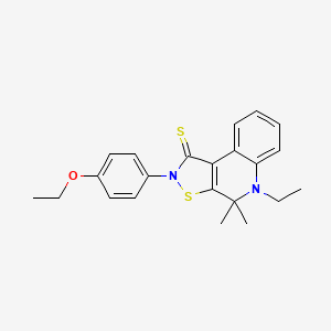 molecular formula C22H24N2OS2 B11622836 2-(4-Ethoxyphenyl)-5-ethyl-4,4-dimethyl-[1,2]thiazolo[5,4-c]quinoline-1-thione 