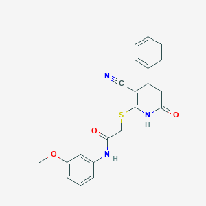 2-{[3-cyano-4-(4-methylphenyl)-6-oxo-1,4,5,6-tetrahydropyridin-2-yl]sulfanyl}-N-(3-methoxyphenyl)acetamide