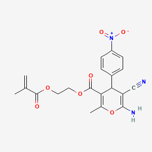 molecular formula C20H19N3O7 B11622913 2-[(2-methylacryloyl)oxy]ethyl 6-amino-5-cyano-2-methyl-4-(4-nitrophenyl)-4H-pyran-3-carboxylate 