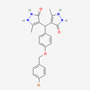 4,4'-({4-[(4-bromobenzyl)oxy]phenyl}methanediyl)bis(3-methyl-1H-pyrazol-5-ol)