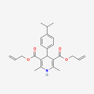 molecular formula C24H29NO4 B11622949 3,5-Bis(prop-2-en-1-yl) 2,6-dimethyl-4-[4-(propan-2-yl)phenyl]-1,4-dihydropyridine-3,5-dicarboxylate 