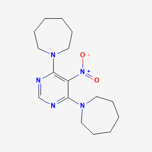 1-[6-(Azepan-1-yl)-5-nitropyrimidin-4-yl]azepane