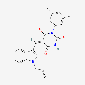 (5E)-1-(3,5-dimethylphenyl)-5-{[1-(prop-2-en-1-yl)-1H-indol-3-yl]methylidene}pyrimidine-2,4,6(1H,3H,5H)-trione