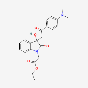 molecular formula C22H24N2O5 B11622955 ethyl (3-{2-[4-(dimethylamino)phenyl]-2-oxoethyl}-3-hydroxy-2-oxo-2,3-dihydro-1H-indol-1-yl)acetate 