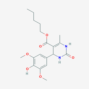 molecular formula C19H26N2O6 B11622974 Pentyl 4-(4-hydroxy-3,5-dimethoxyphenyl)-6-methyl-2-oxo-1,2,3,4-tetrahydropyrimidine-5-carboxylate 