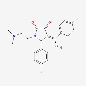 molecular formula C22H23ClN2O3 B11622987 5-(4-chlorophenyl)-1-[2-(dimethylamino)ethyl]-3-hydroxy-4-(4-methylbenzoyl)-2,5-dihydro-1H-pyrrol-2-one 