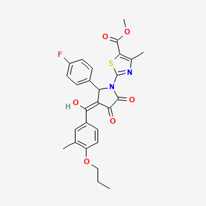 methyl 2-[2-(4-fluorophenyl)-4-hydroxy-3-(3-methyl-4-propoxybenzoyl)-5-oxo-2,5-dihydro-1H-pyrrol-1-yl]-4-methyl-1,3-thiazole-5-carboxylate