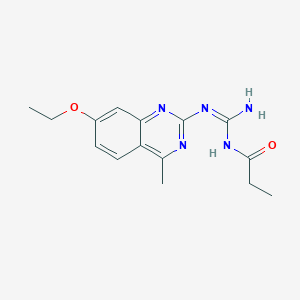 N-[(E)-Amino[(7-ethoxy-4-methylquinazolin-2-YL)amino]methylidene]propanamide