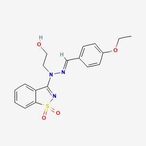 2-[(2E)-1-(1,1-dioxido-1,2-benzothiazol-3-yl)-2-(4-ethoxybenzylidene)hydrazinyl]ethanol