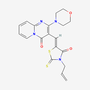 molecular formula C19H18N4O3S2 B11623053 2-(morpholin-4-yl)-3-{(Z)-[4-oxo-3-(prop-2-en-1-yl)-2-thioxo-1,3-thiazolidin-5-ylidene]methyl}-4H-pyrido[1,2-a]pyrimidin-4-one 