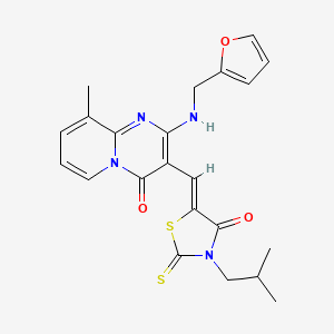 2-[(2-furylmethyl)amino]-3-[(Z)-(3-isobutyl-4-oxo-2-thioxo-1,3-thiazolidin-5-ylidene)methyl]-9-methyl-4H-pyrido[1,2-a]pyrimidin-4-one