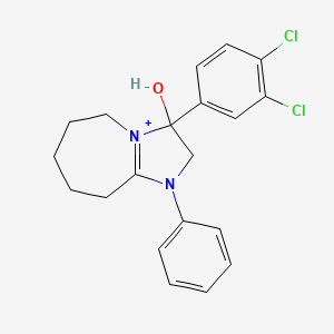 molecular formula C20H21Cl2N2O+ B11623088 3-(3,4-dichlorophenyl)-3-hydroxy-1-phenyl-2,5,6,7,8,9-hexahydro-3H-imidazo[1,2-a]azepin-1-ium 