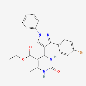 ethyl 4-[3-(4-bromophenyl)-1-phenyl-1H-pyrazol-4-yl]-6-methyl-2-oxo-1,2,3,4-tetrahydropyrimidine-5-carboxylate